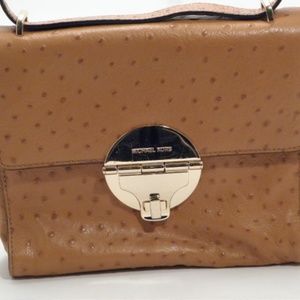 Michael Kors Ostrich Carmel Leather Crossbody Bag